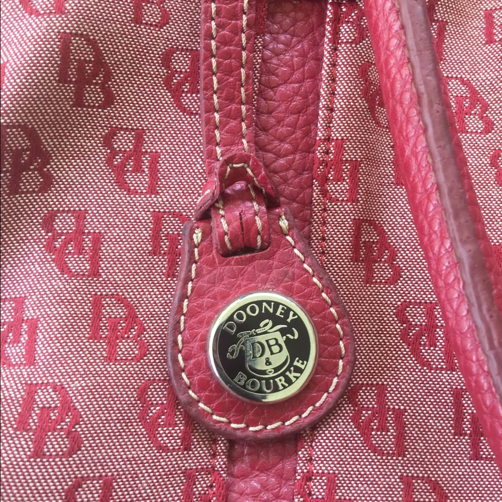 Dooney & Bourke Red Logo Canvas Tote - Picture 6 of 8